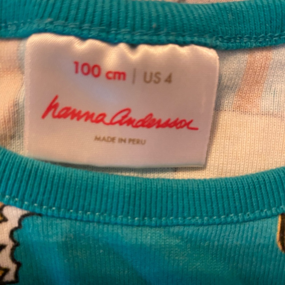 Hanna Andersson size 4 Turquoise Dress with Popsicles Icecream - Picture 3 of 6